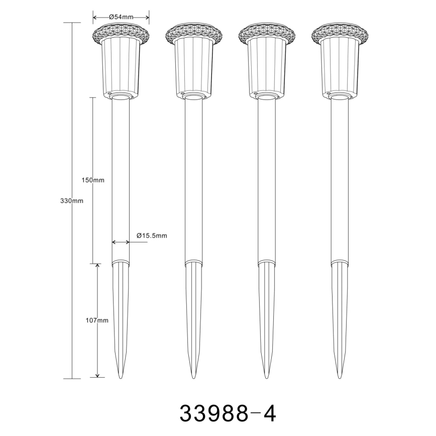 Globo - SET 4x LED Solar lamp LED/0,06W/1,2V IP44