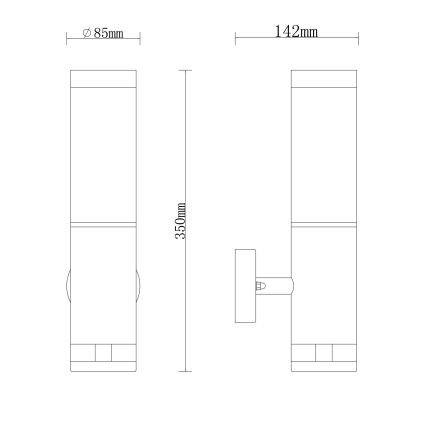 Globo - Wand Lamp voor Buiten 1xE27/15W/230V IP44