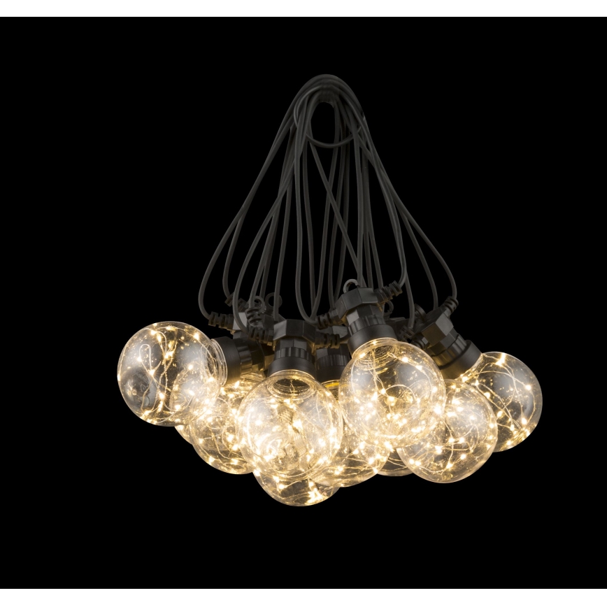 Globo - LED Buiten decoratieve lichtsnoer 10xLED/0,27W/230V 7,5 m IP44 zwart