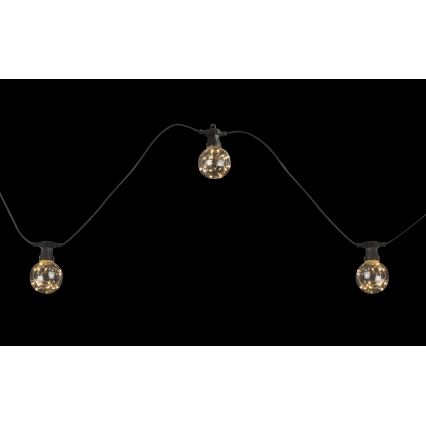 Globo - LED Buiten decoratieve lichtsnoer 10xLED/0,27W/230V 7,5 m IP44 zwart