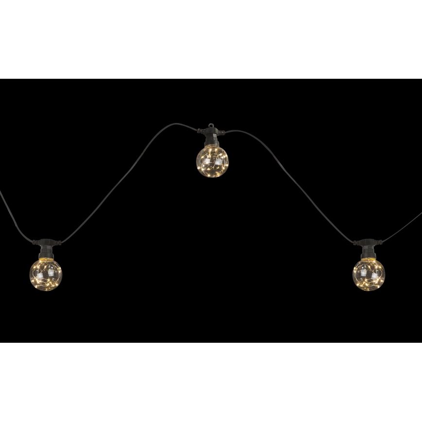 Globo - LED Buiten decoratieve lichtsnoer 10xLED/0,27W/230V 7,5 m IP44 zwart