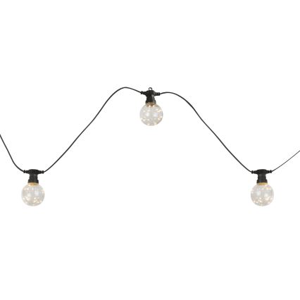 Globo - LED Buiten decoratieve lichtsnoer 10xLED/0,27W/230V 7,5 m IP44 zwart