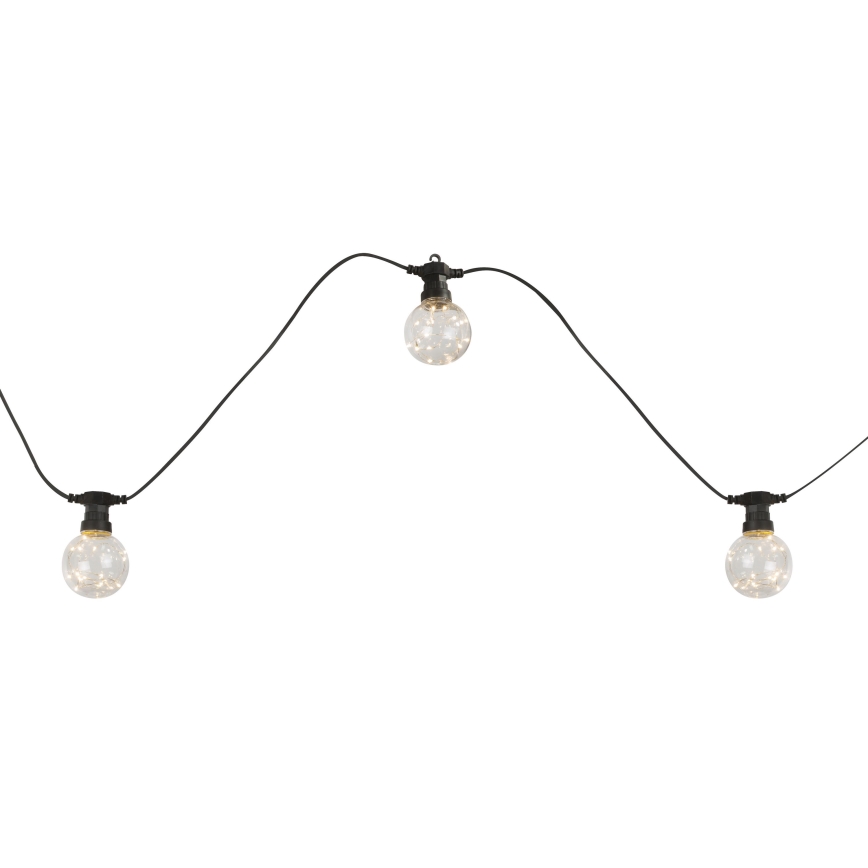 Globo - LED Buiten decoratieve lichtsnoer 10xLED/0,27W/230V 7,5 m IP44 zwart