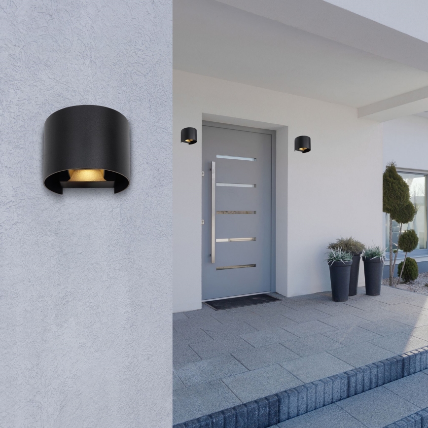 Globo - LED buitenwandlamp 2xLED/3W/230V IP54 zwart