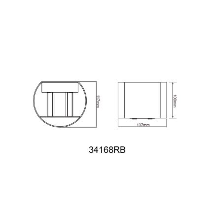 Globo - LED buitenwandlamp 2xLED/3W/230V IP54 zwart