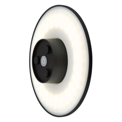 Globo - LED Wandlamp voor buiten LED/15W/230V 3000/4000/6000K diameter 25,2 cm IP44 zwart