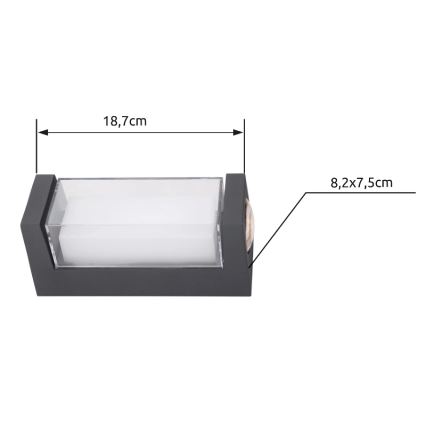 Globo - LED Wandlamp voor buiten LED/12W/230V 3000K IP54 antraciet
