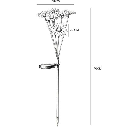 Globo - bloemvormige LED-zonnelamp 6xLED/3V IP44 600 mAh