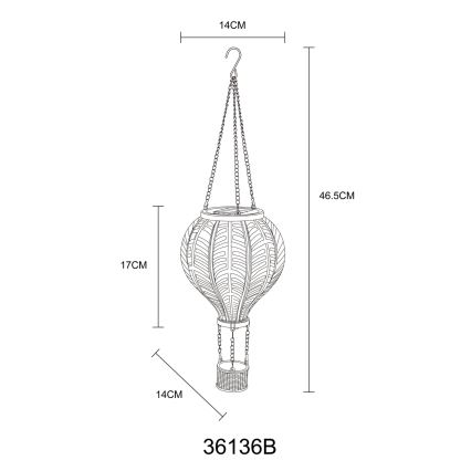 Globo - Hanger zonnedecoratie 20xLED/0,5W/3V IP44 Vliegende ballon