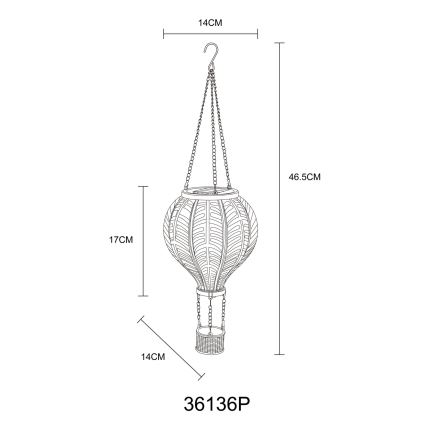 Globo - LED Hanger zonnedecoratie 20xLED/0,5W/3V IP44 Vliegende ballon