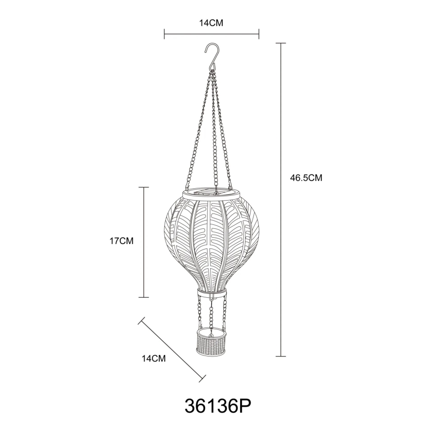 Globo - LED Hanger zonnedecoratie 20xLED/0,5W/3V IP44 Vliegende ballon