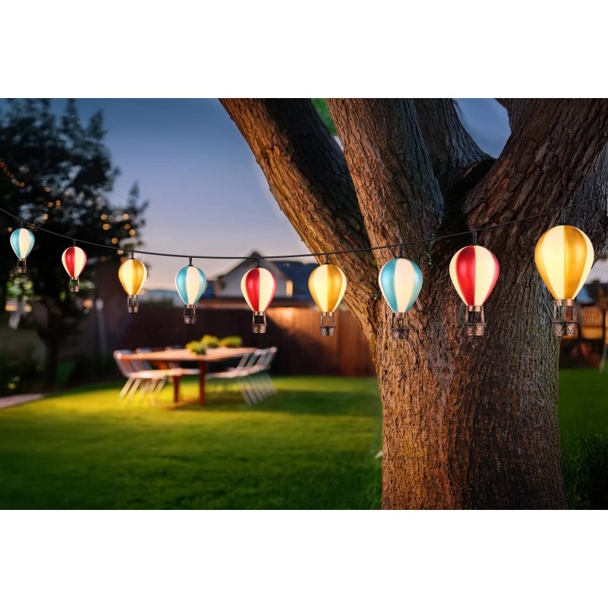 Globo - LED Solar ketting 9xLED/0,06W/3V 390 cm IP44