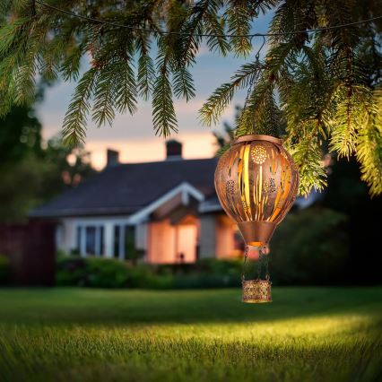 Globo - LED Hangende zonne-energie decoratie 12xLED/0,02W/3V IP44 300 mAh vliegende ballon