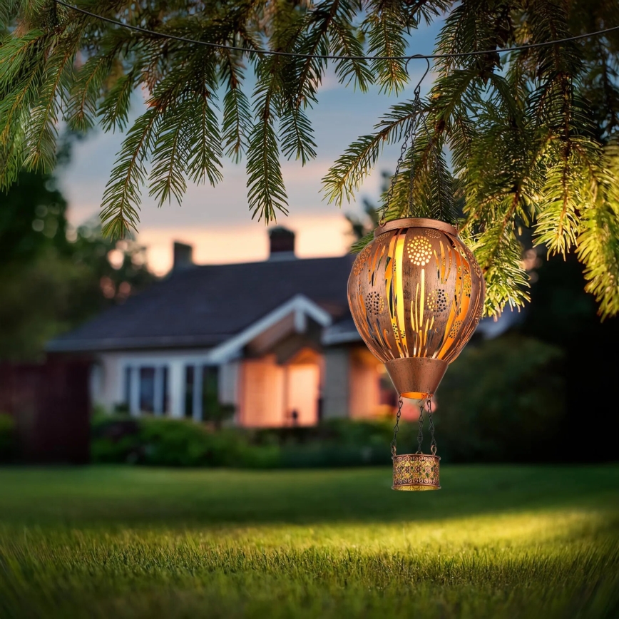 Globo - LED Hangende zonne-energie decoratie 12xLED/0,02W/3V IP44 300 mAh vliegende ballon