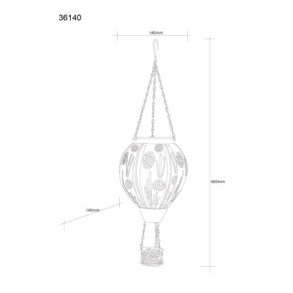 Globo - LED Hanger zonnedecoratie 12xLED/0,02W/3V IP44 Vliegende ballon