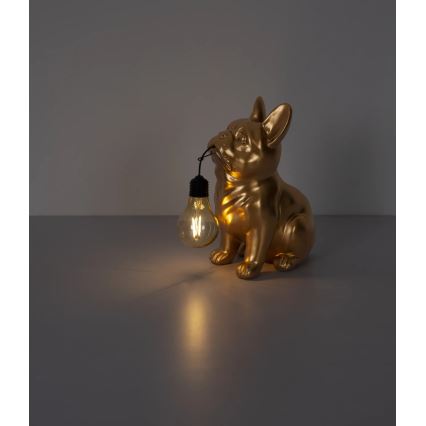 Globo - LED-zonnelamp LED/3V IP44 300 mAh goudkleurige hond