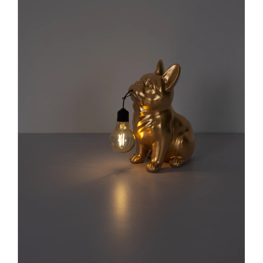 Globo - LED-zonnelamp LED/3V IP44 300 mAh goudkleurige hond