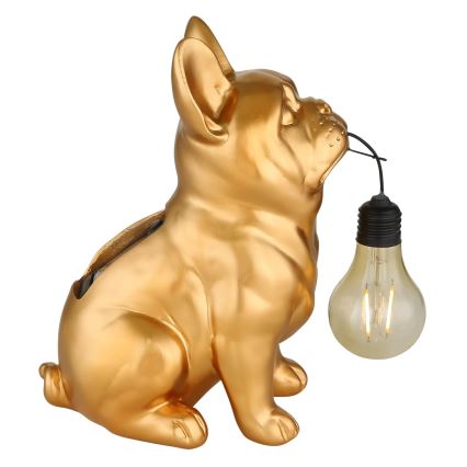 Globo - LED-zonnelamp LED/3V IP44 300 mAh goudkleurige hond