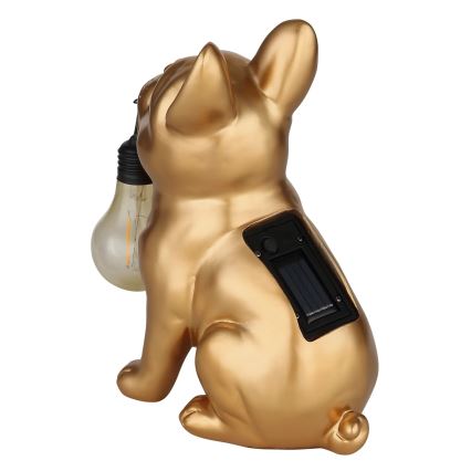 Globo - LED-zonnelamp LED/3V IP44 300 mAh goudkleurige hond