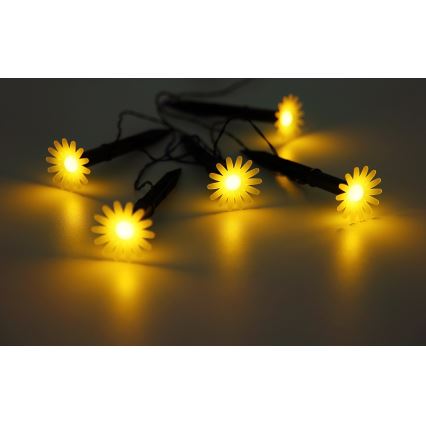 Globo - LED-zonnensnoer 5×LED/3V IP44 300 mAh 2,2 m bloemvormige lampjes