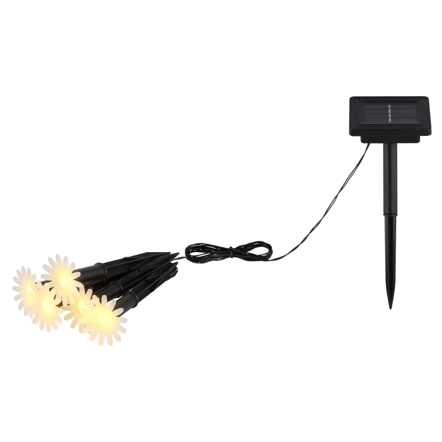Globo - LED-zonnensnoer 5×LED/3V IP44 300 mAh 2,2 m bloemvormige lampjes