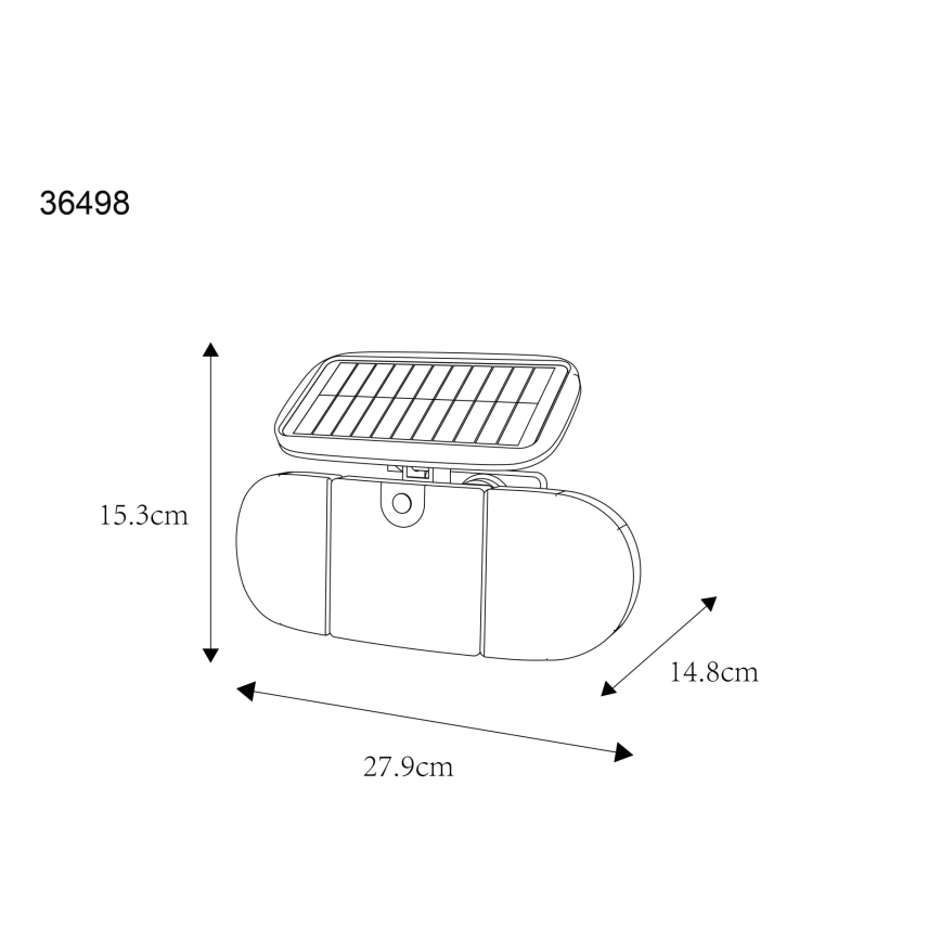 Globo - LED zonnelamp met sensor LED/3,7V IP44 2000 mAh