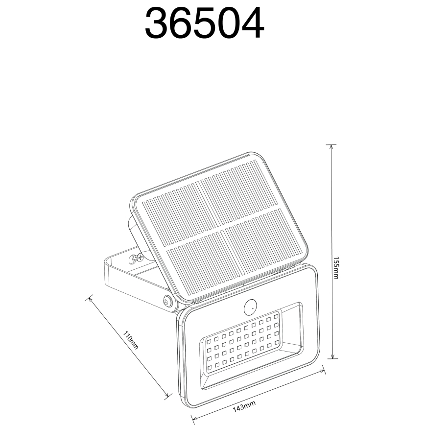Globo - Dimbare zonne-LED-buitenlamp met sensor, 8W/5V, instelbare kleurtemperaturen 3000/4000/6500K, IP65, 2200 mAh