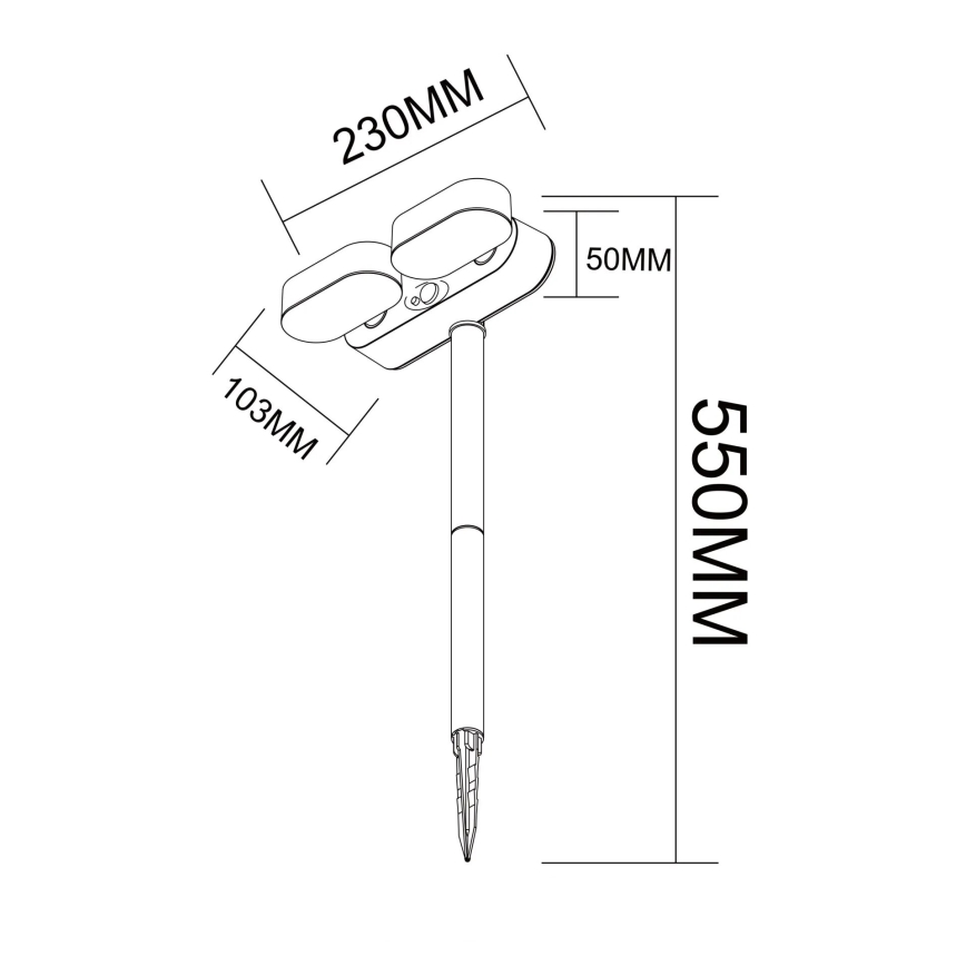 Globo - LED Solar lamp met sensor LED/7,2W/3V IP44
