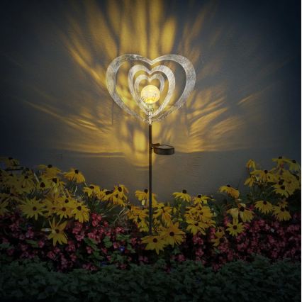 Globo - LED zonne-lamp LED/3V IP44 300 mAh zilveren hart