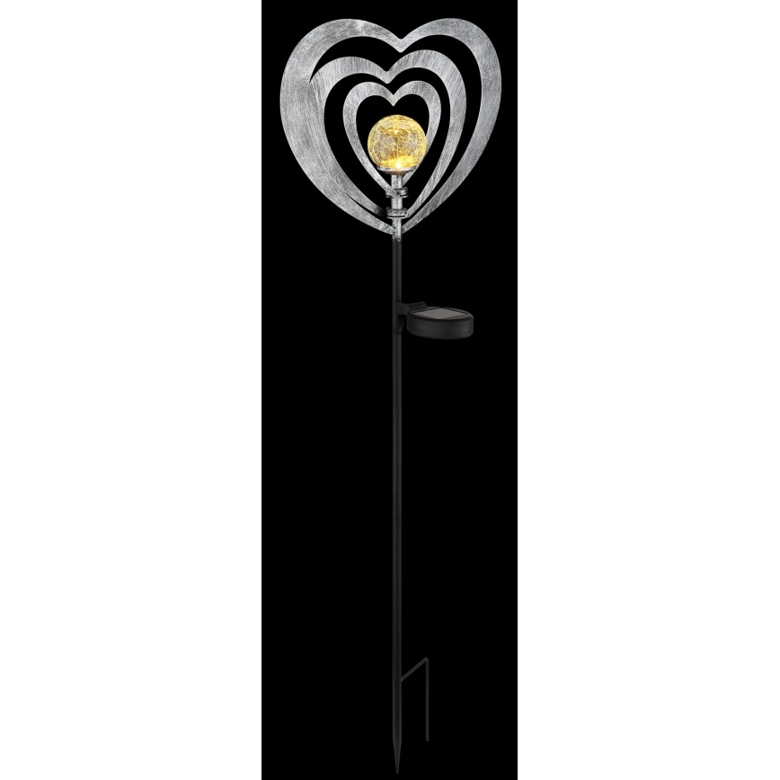 Globo - LED zonne-lamp LED/3V IP44 300 mAh zilveren hart