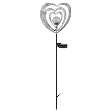 Globo - LED zonne-lamp LED/3V IP44 300 mAh zilveren hart