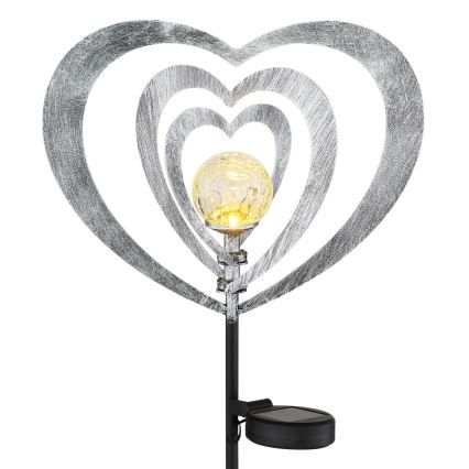 Globo - LED zonne-lamp LED/3V IP44 300 mAh zilveren hart
