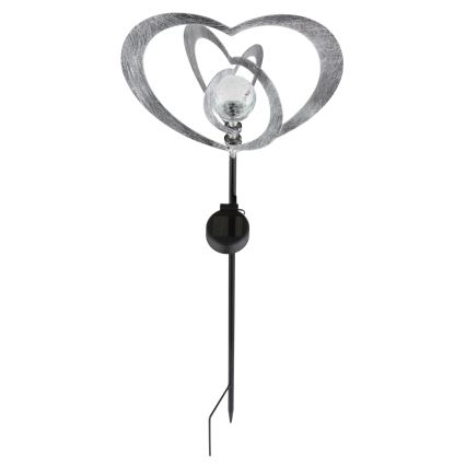 Globo - LED zonne-lamp LED/3V IP44 300 mAh zilveren hart