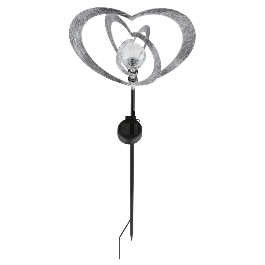 Globo - LED zonne-lamp LED/3V IP44 300 mAh zilveren hart