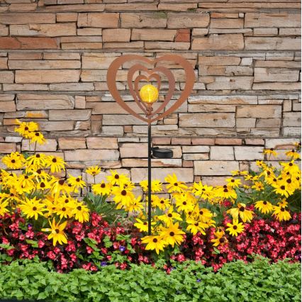 Globo - LED-solarlamp LED/3V IP44 300 mAh roestkleurig hart