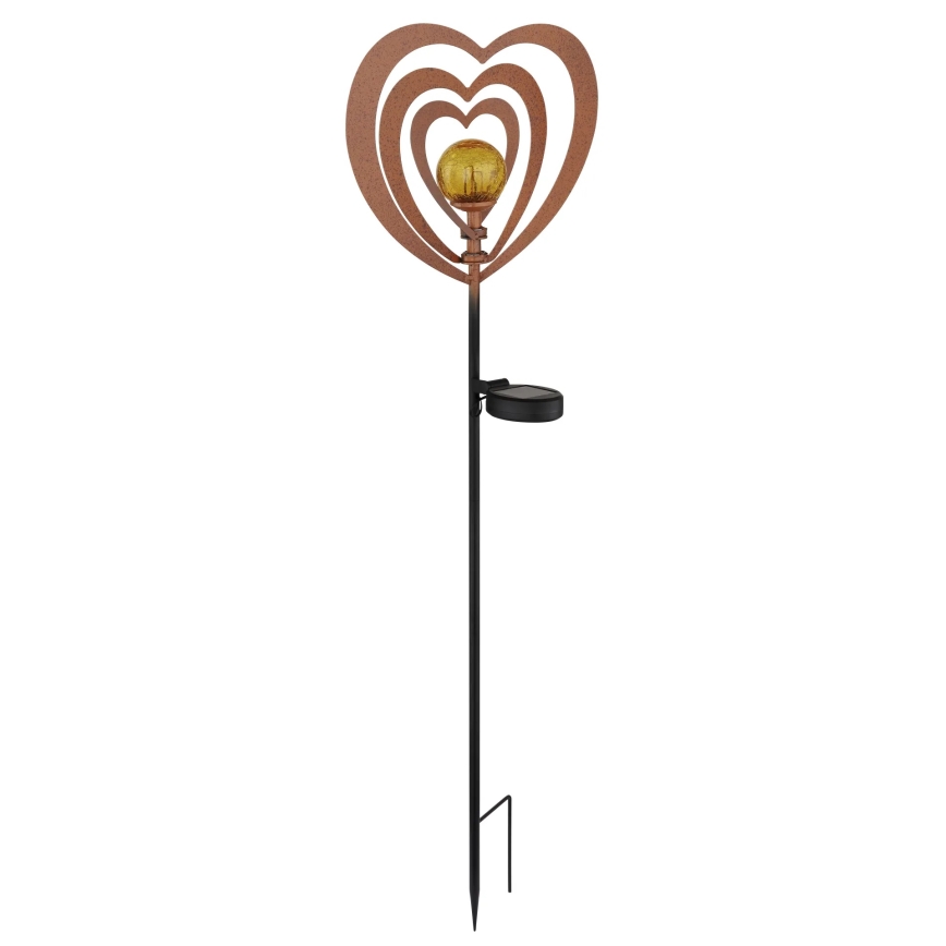 Globo - LED-solarlamp LED/3V IP44 300 mAh roestkleurig hart