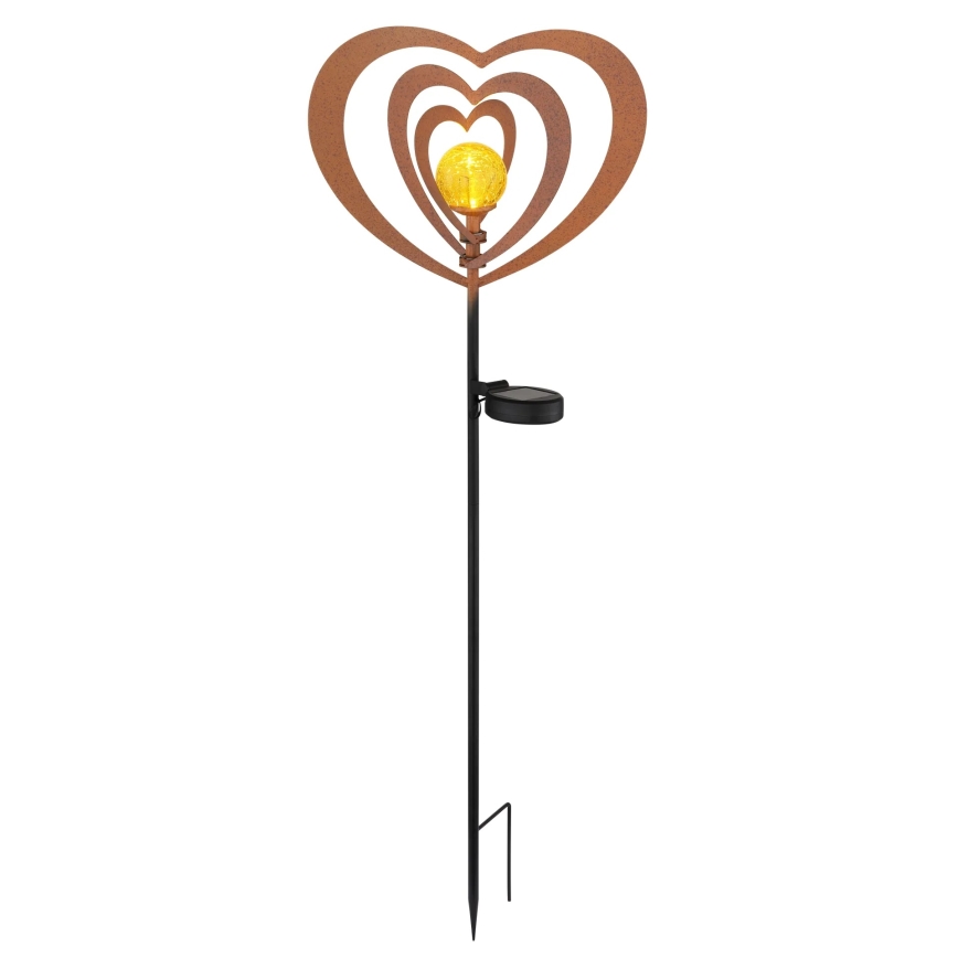 Globo - LED-solarlamp LED/3V IP44 300 mAh roestkleurig hart