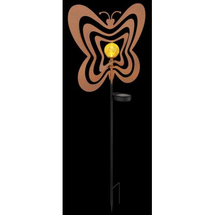 Globo - LED zonnelamp LED/3V IP44 300 mAh roestkleurige vlinder