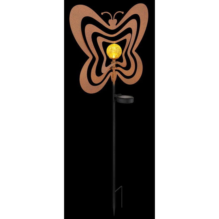Globo - LED zonnelamp LED/3V IP44 300 mAh roestkleurige vlinder