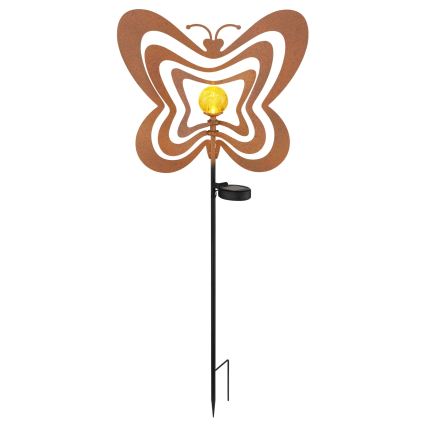 Globo - LED zonnelamp LED/3V IP44 300 mAh roestkleurige vlinder