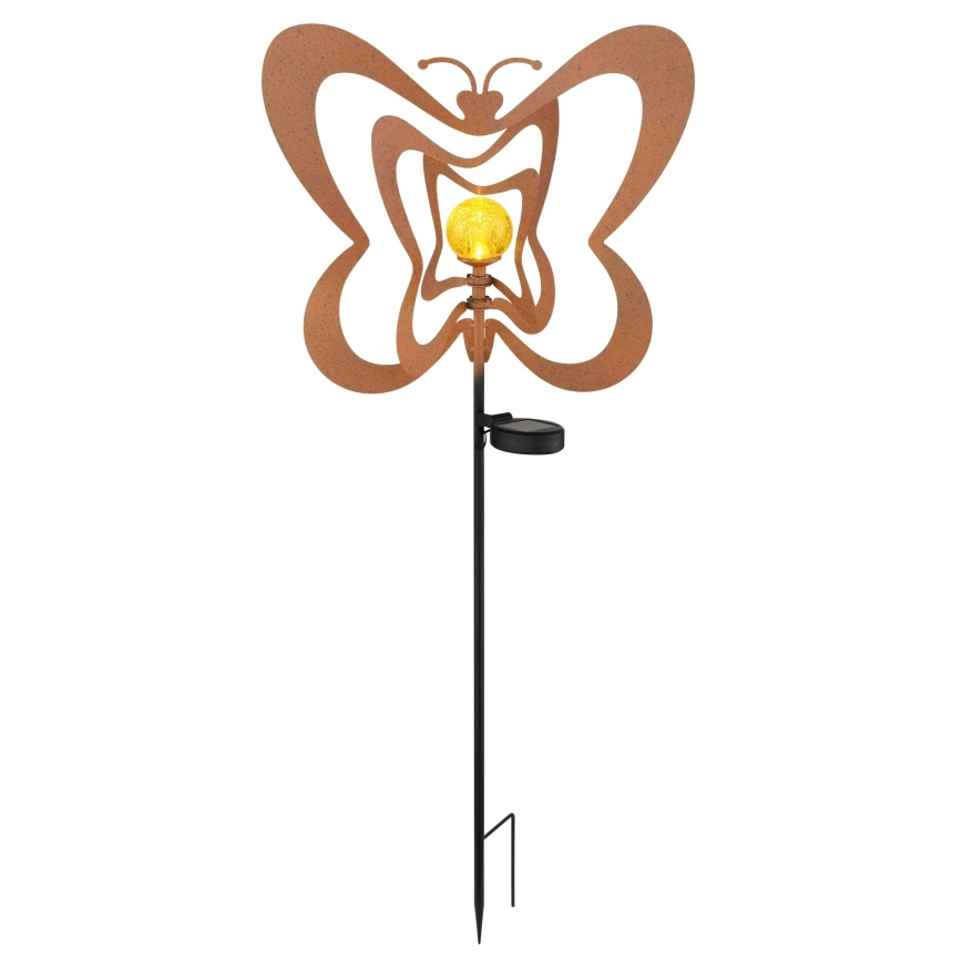 Globo - LED zonnelamp LED/3V IP44 300 mAh roestkleurige vlinder