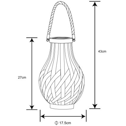 Globo - LED Solar lamp LED/0,06W/3V IP44 bamboe