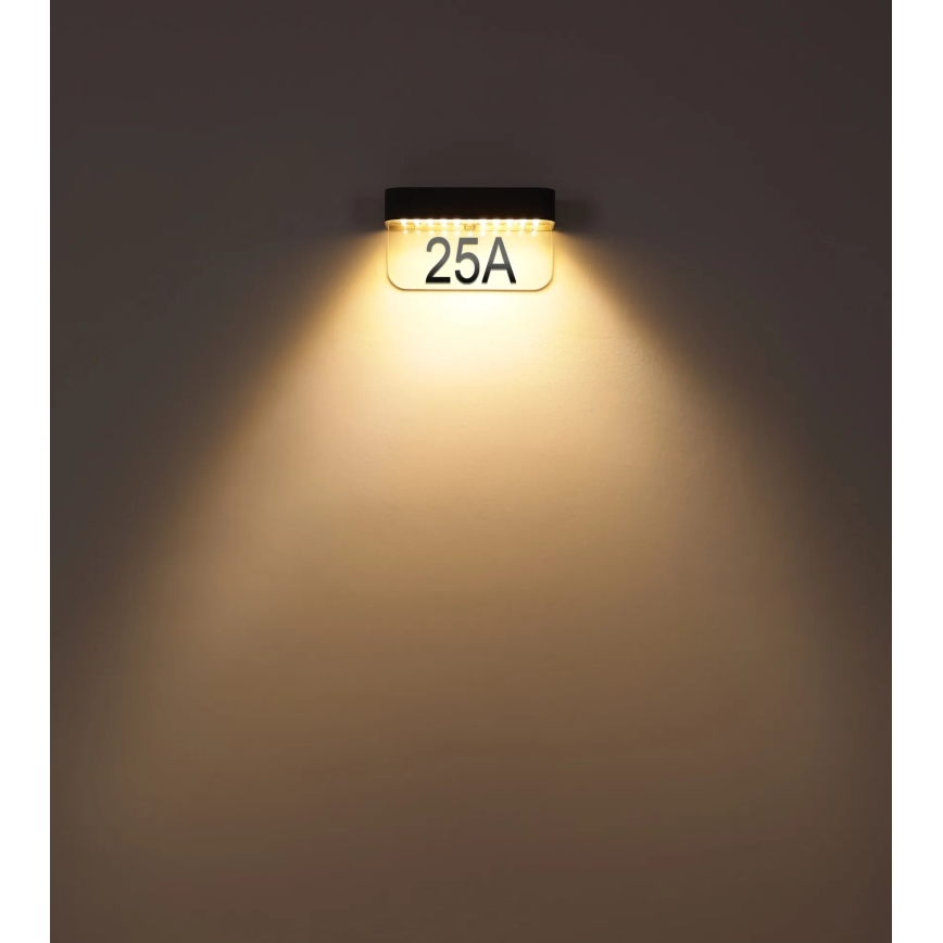 Globo - LED zonne-huisnummerlamp LED/6W/3,7V IP54 1800 mAh