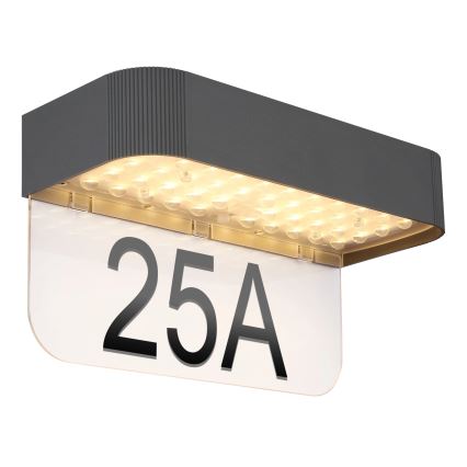 Globo - LED zonne-huisnummerlamp LED/6W/3,7V IP54 1800 mAh