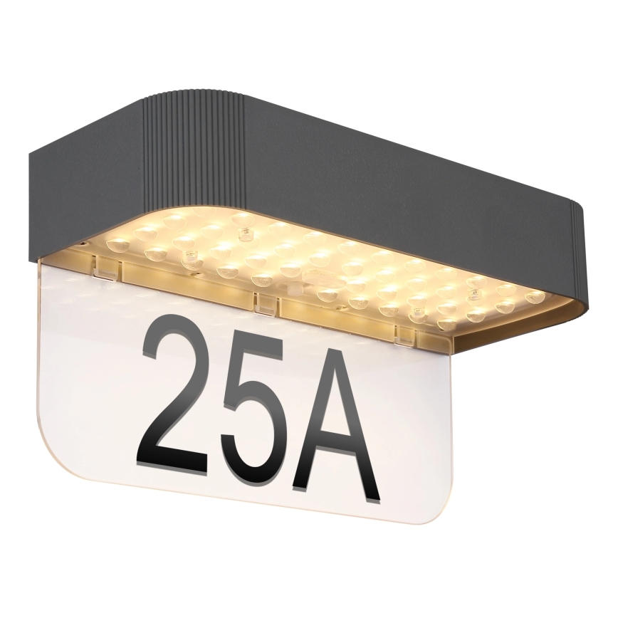 Globo - LED zonne-huisnummerlamp LED/6W/3,7V IP54 1800 mAh