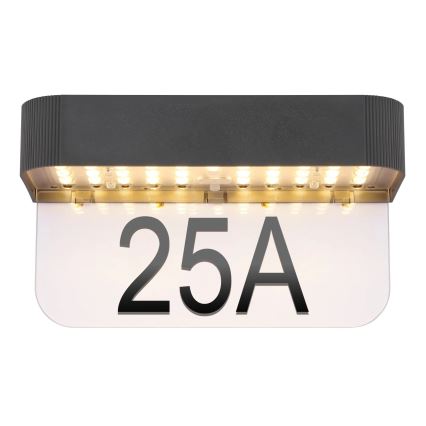 Globo - LED zonne-huisnummerlamp LED/6W/3,7V IP54 1800 mAh