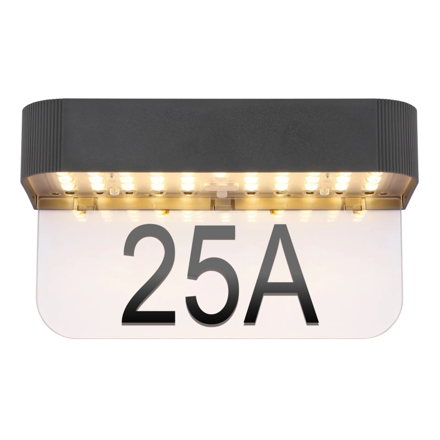 Globo - LED zonne-huisnummerlamp LED/6W/3,7V IP54 1800 mAh