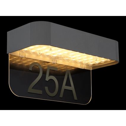 Globo - LED zonne-huisnummerlamp LED/6W/3,7V IP54 1800 mAh