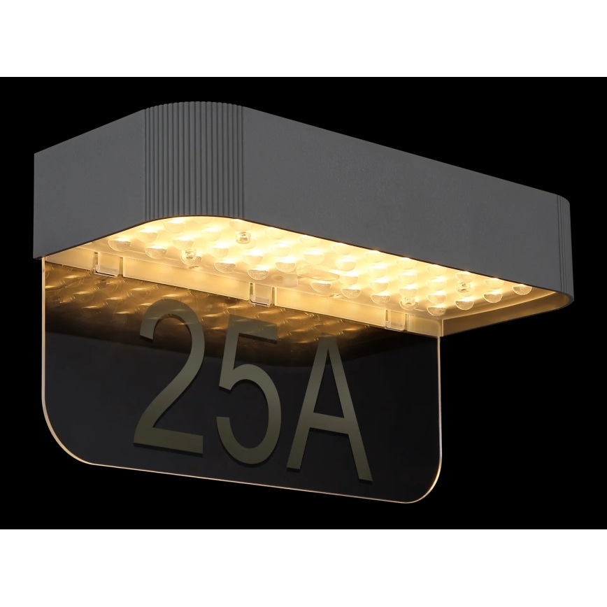Globo - LED zonne-huisnummerlamp LED/6W/3,7V IP54 1800 mAh