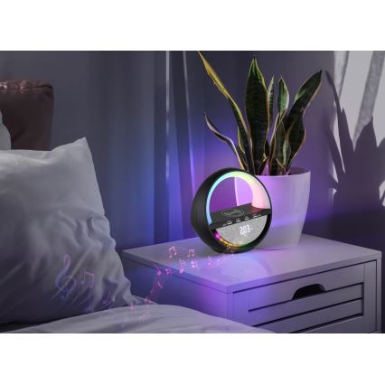 Globo - LED RGBW Oplaadbare bureaulamp met aanraakbediening, luidspreker en draadloze QI-oplading LED/3,5W/5V 1800 mAh